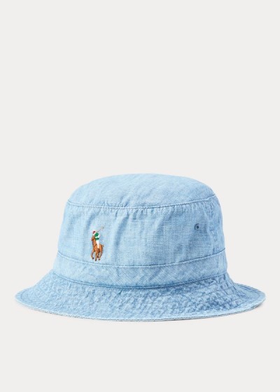 Sombreros Polo Ralph Lauren Hombre Azules / Marrom - Chambray Bucket - PADYS1534